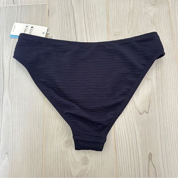 NWT Cupshe navy blue ribbed textured bikini bottom Sz S - Picture 7 of 7